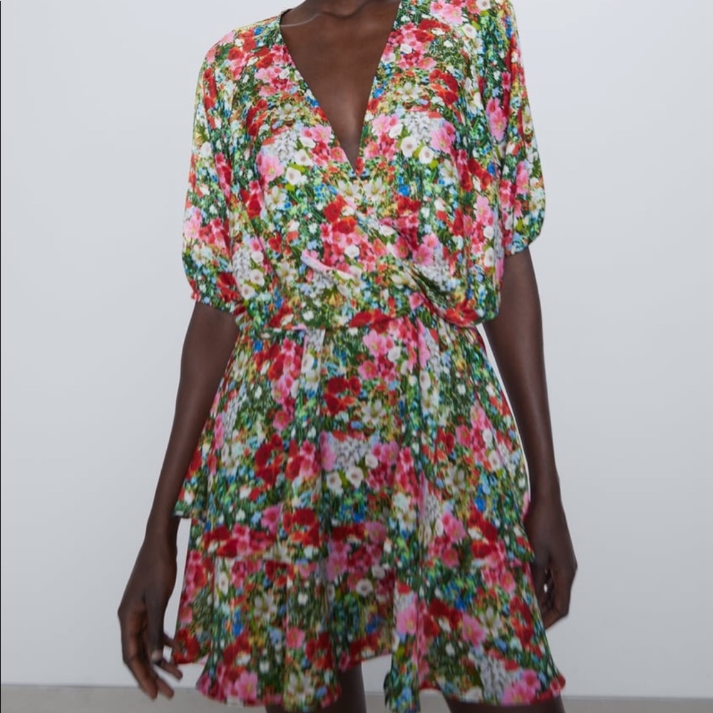 Zara Floral Print Mini Dress - Picture 13 of 15